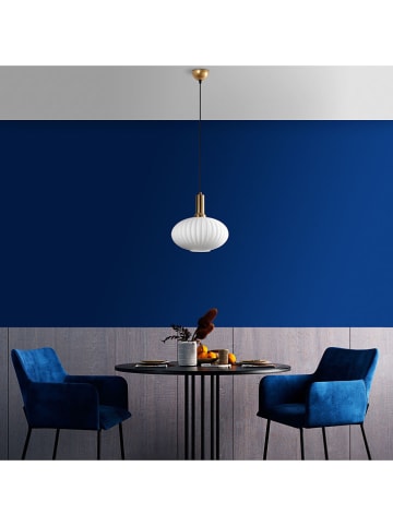 ABERTO DESIGN Hängeleuchte in Gold/ Weiß - (H)118 x Ø 30 cm