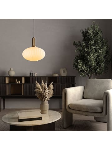 ABERTO DESIGN Hängeleuchte in Gold/ Weiß - (H)118 x Ø 30 cm