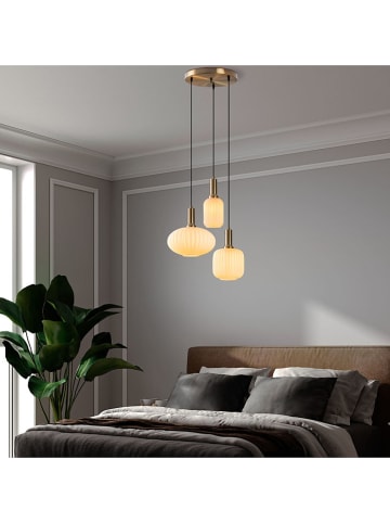 ABERTO DESIGN Lampa wisząca w kolorze złoto-białym - 55 x 130 cm
