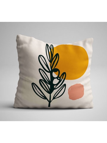 ABERTO DESIGN 4er-Set: Kissenhüllen in Weiß/ Khaki