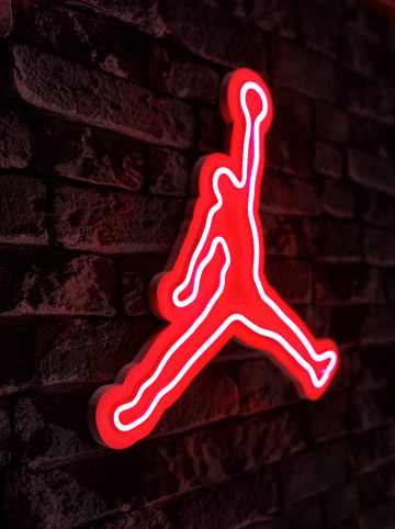 ABERTO DESIGN Lampa dekoracyjna LED "Basketball" w kolorze czerwono-białym - 40 x 42 cm