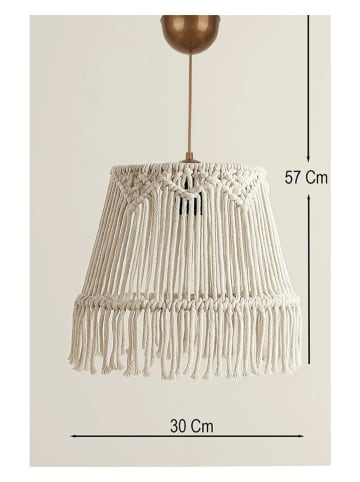 ABERTO DESIGN Lampa wisząca w kolorze kremowym - wys. 57 x Ø 30 cm