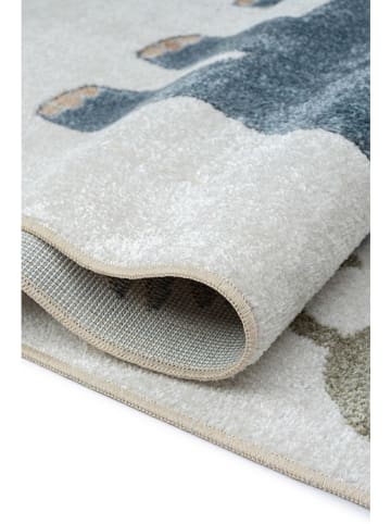 ABERTO DESIGN Laagpolig tapijt "Bohem Kinds Zoo" crème/meerkleurig