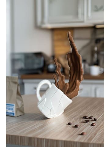 ABERTO DESIGN Dekoracja w kolorze biało-jasnobrązowym - wys. 20,5 cm