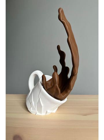 ABERTO DESIGN Dekoracja w kolorze biało-jasnobrązowym - wys. 20,5 cm