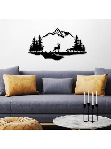 ABERTO DESIGN Wanddecoratie "Deer And Landscape" - (B)70 x (H)38 cm