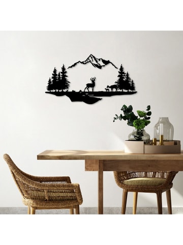 ABERTO DESIGN Wanddecoratie "Deer And Landscape" - (B)70 x (H)38 cm