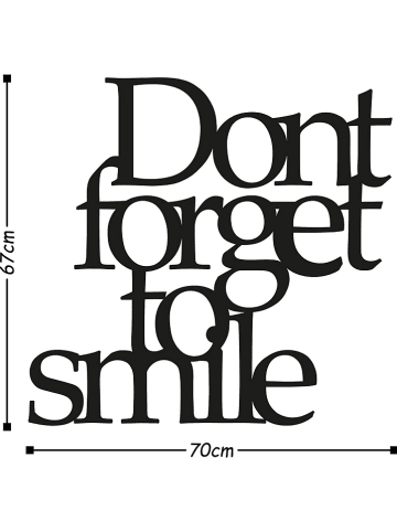 ABERTO DESIGN Wanddecoratie "Don't Forget To Smile" - (B)70 x (H)67 cm