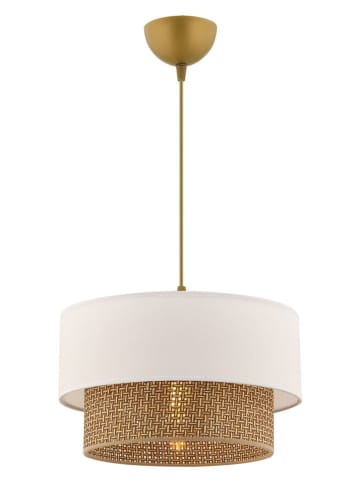 ABERTO DESIGN Lampa wisząca w kolorze biało-beżowym - wys. 65 x Ø 30 cm