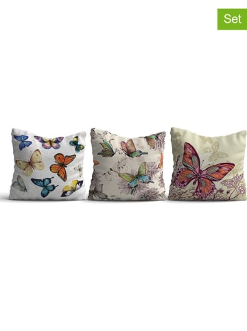 ABERTO DESIGN 3er-Set: Kissen in Weiß/ Creme