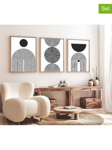 ABERTO DESIGN 3-delige set: ingelijste kunstdrukken