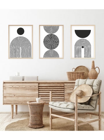 ABERTO DESIGN 3-delige set: ingelijste kunstdrukken