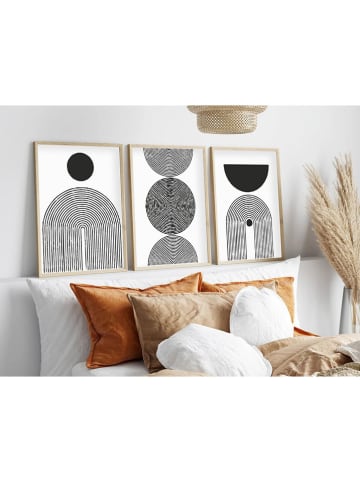 ABERTO DESIGN Druki artystyczne (3 szt.) w ramce