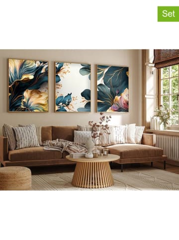 ABERTO DESIGN 3-delige set: ingelijste kunstdrukken