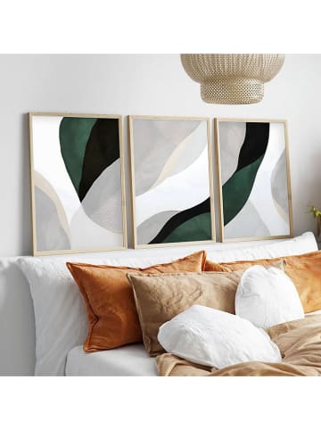 ABERTO DESIGN 3-delige set: ingelijste kunstdrukken