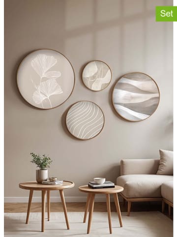 ABERTO DESIGN 4-delige set: ingelijste kunstdrukken op hout