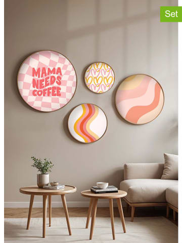 ABERTO DESIGN 4-delige set: ingelijste kunstdrukken op hout