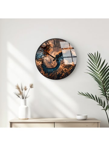 ABERTO DESIGN Wandklok bruin/blauw - Ø 40 cm