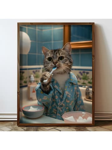 ABERTO DESIGN Gerahmter Holzkunstdruck - (L)70 x (B)50 cm