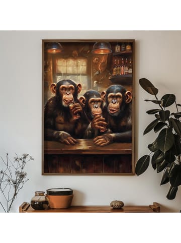 ABERTO DESIGN Ingelijste kunstdruk op hout - (L)70 x (B)50 cm