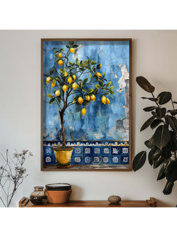 ABERTO DESIGN Ingelijste kunstdruk op hout - (L)70 x (B)50 cm