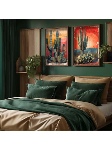 ABERTO DESIGN 2-delige set: ingelijste kunstdrukken op hout - (L)70 x (B)50 cm