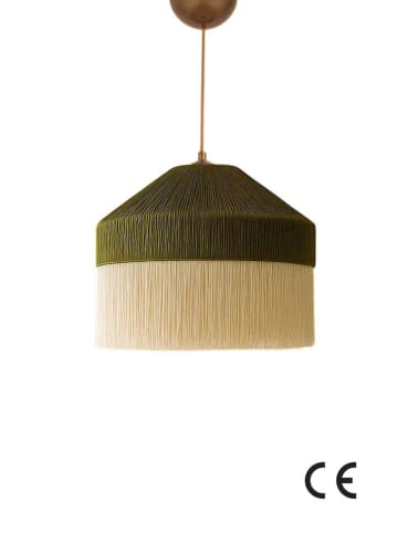ABERTO DESIGN Hängeleuchte in Khaki/ Creme - Ø 40 cm