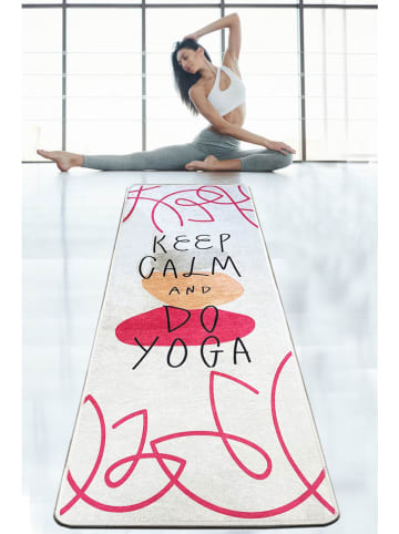 ABERTO DESIGN Yoga-Teppich in Weiß/ Rot/ Grau