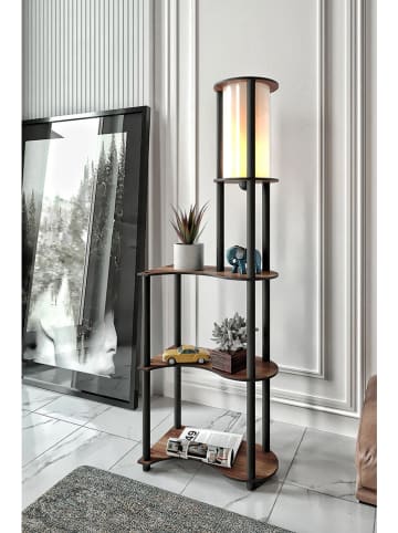 ABERTO DESIGN Lampa stojąca w kolorze czarno-brązowym - 50 x 140 x 30 cm