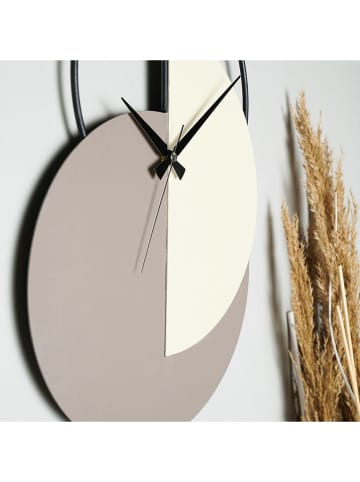 ABERTO DESIGN Zegar ścienny "Madeco" w kolorze zielono-kremowo-jasnoszarym - 30,5 x 68 cm