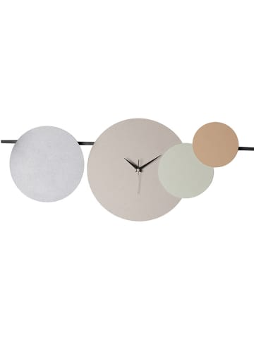 ABERTO DESIGN Wandklok "Maxico" groen/lichtblauw/lichtbruin - (B)75 x (H)30 cm