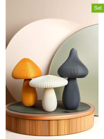 ABERTO DESIGN 3-delige set: deco-objecten wit/goudkleurig/grijs