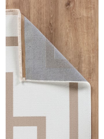 ABERTO DESIGN Kurzflor-Teppich in Creme/ Beige