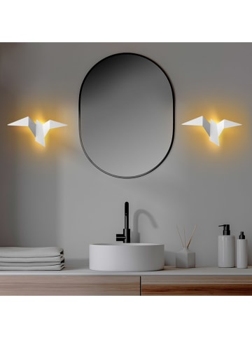 ABERTO DESIGN Ledwandlamp "Pacali" wit - (B)31 x (H)16 cm