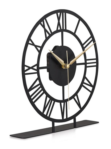 ABERTO DESIGN Zegar stojący "Roman" w kolorze czarnym - Ø 25 cm
