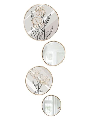 ABERTO DESIGN 4tlg. Set: Gerahmte Kunstdrucke und Spiegel