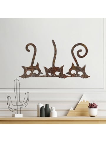ABERTO DESIGN Dekoracja ścienna "Rusty Cats" - 60 x 33 cm