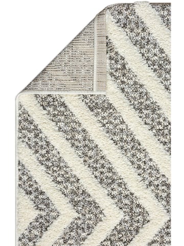 ABERTO DESIGN Hochflor-Teppich "Sevilla" in Creme/ Hellgrau
