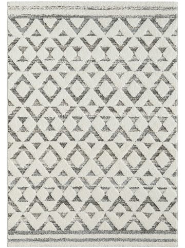ABERTO DESIGN Hochflor-Teppich "Sevilla" in Creme/ Hellgrau
