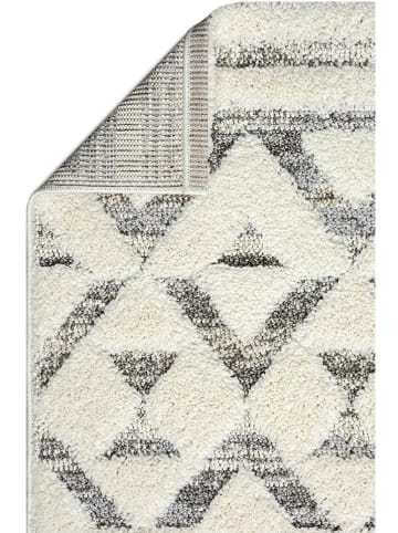 ABERTO DESIGN Hochflor-Teppich "Sevilla" in Creme/ Hellgrau