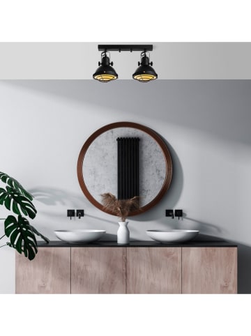 ABERTO DESIGN Lampa sufitowa "Spoly" w kolorze czarnym - 43 x 28 cm