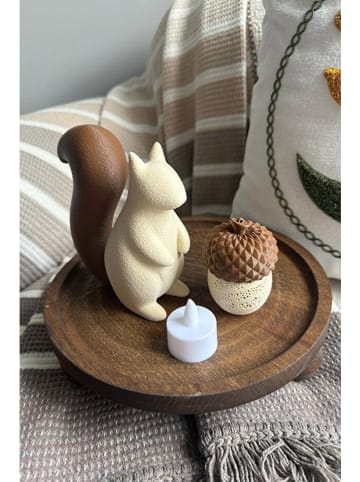 ABERTO DESIGN 2-częściowy zestaw w kolorze kremowo-brązowym