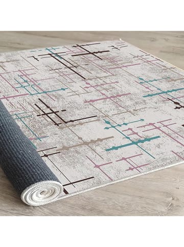 ABERTO DESIGN Laagpolig tapijt crème/meerkleurig