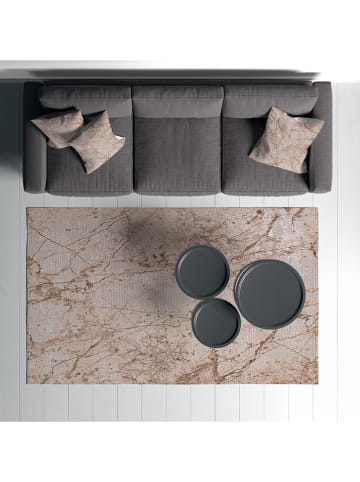 ABERTO DESIGN Laagpolig tapijt lichtbruin/lichtroze