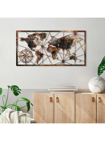 ABERTO DESIGN Wanddecoratie "World Map" - (B)120 x (H)60 cm