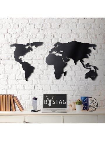 ABERTO DESIGN Wanddecoratie "World Map" - (B)120 x (H)60 cm