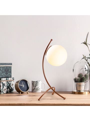 ABERTO DESIGN Lampa stołowa w kolorze biało-jasnobrązowym - 23 x 43 cm