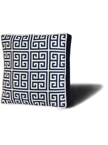 ABERTO DESIGN Kissen in Dunkelblau/ Weiß