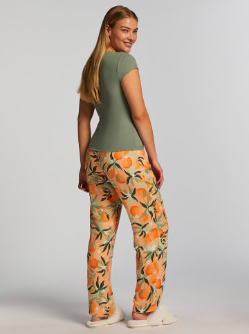 Hunkemöller Pyjama-Oberteil "Henley" in Khaki