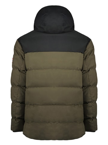 Geographical Norway Doorgestikte jas "Cachot" kaki/zwart